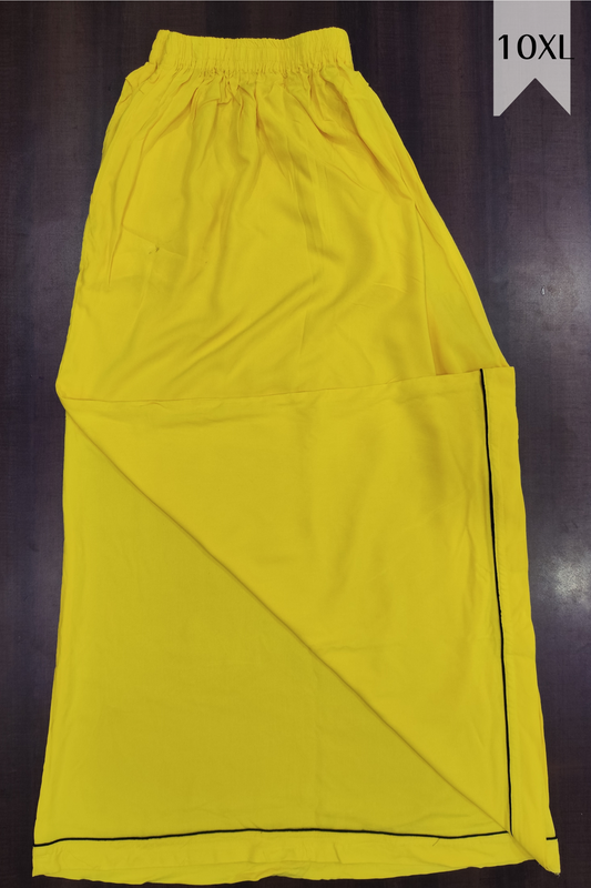 Detailed Hemline Yellow Rayon Palazzp