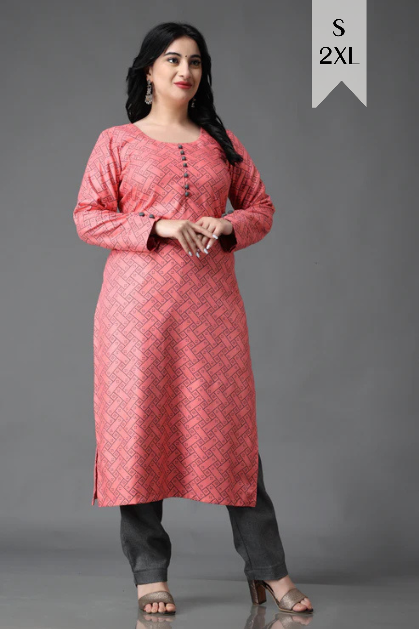 Peachy Blush Woollen Kurta Set