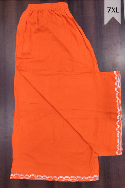 Orange Detailed  Rayon Palazzo