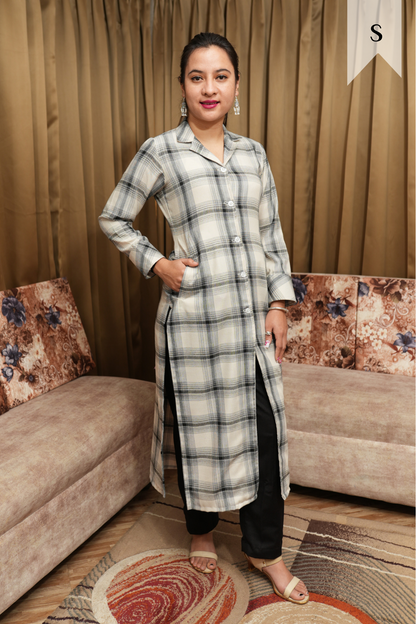 Snowflake Checked Woollen Kurta