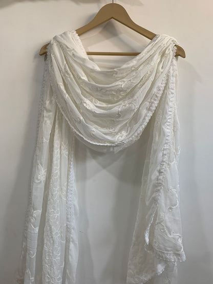 White Embroidered Dupatta