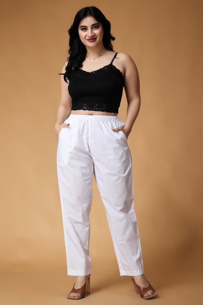 White Cotton Kurti Pant