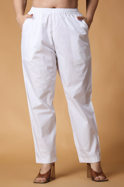 White Cotton Kurti Pant