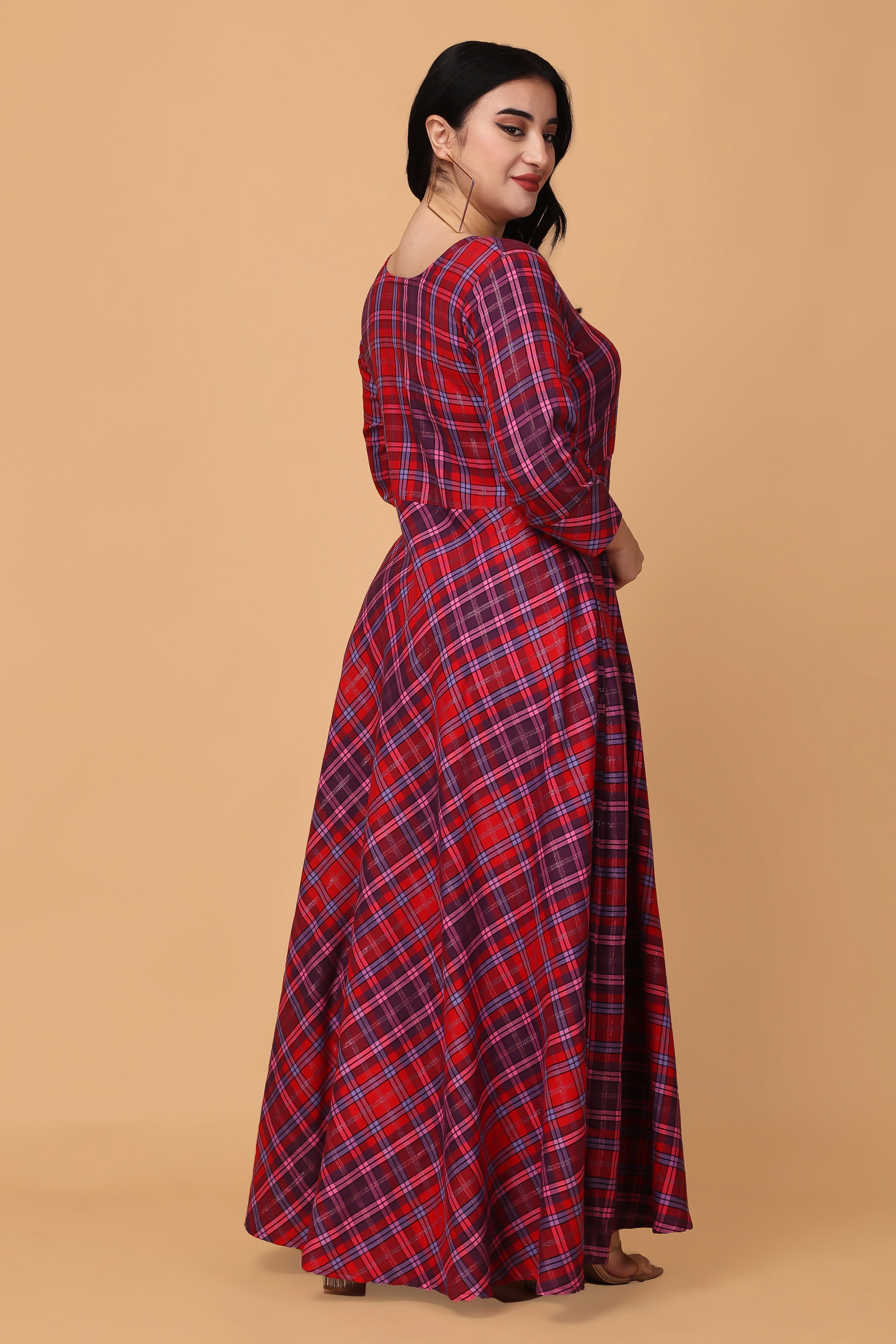 Buy Checked Dress Womens Red Dresses For Women Apella