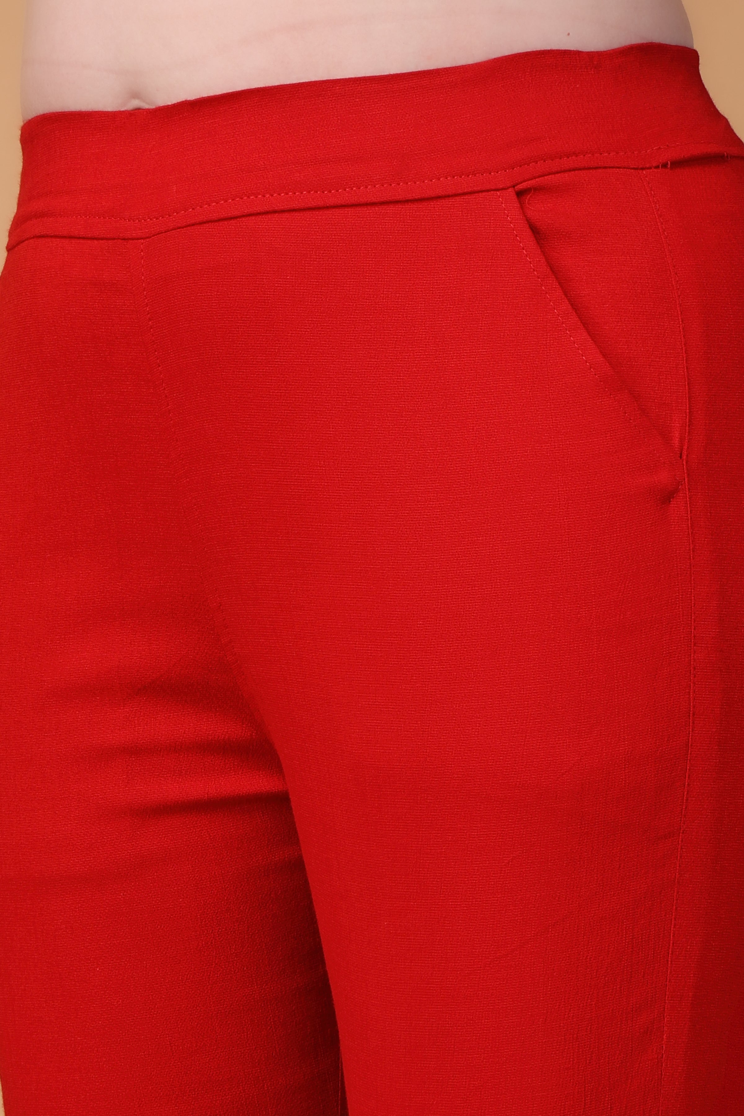 Buy Red Trousers & Pants for Women by KOTTY Online | Ajio.com