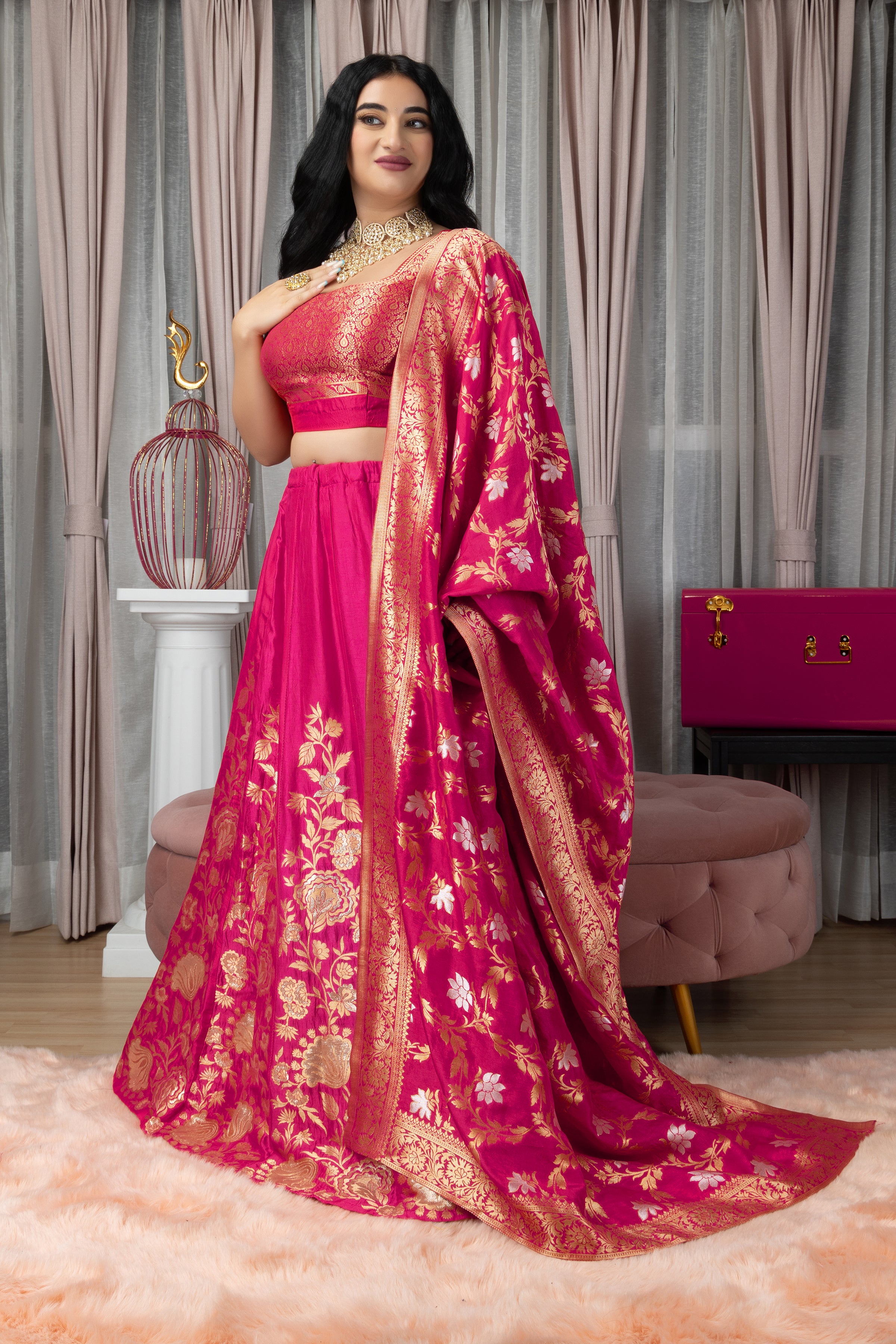 Magenta Silk Bridal Collection Lehenga Buy Now