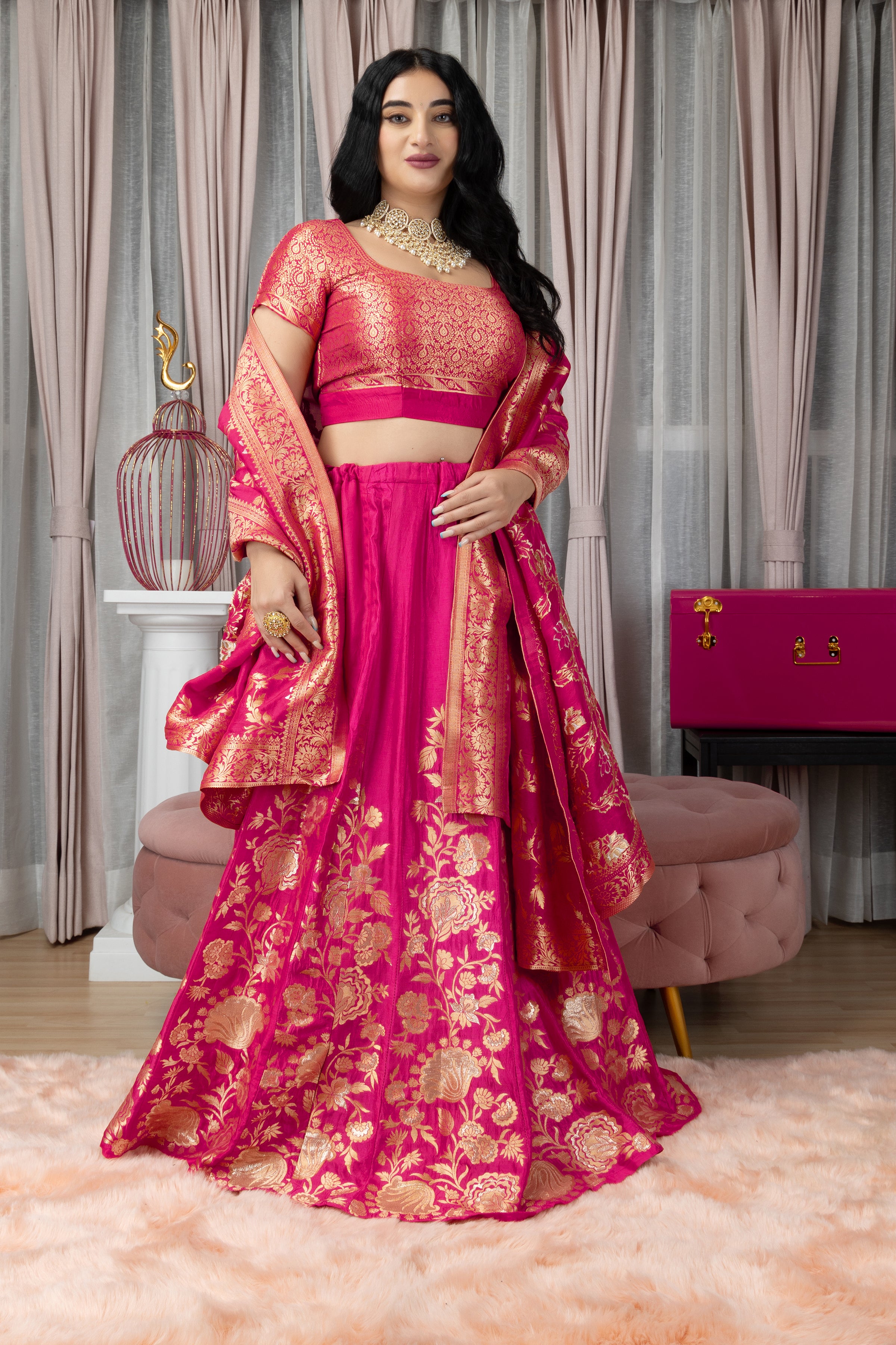Mizzific Women's Bridal Collection Wedding Heavy Banglori Lehenga Choli  With Dupatta For Girls, Ladies Or Womens | Big Fat Indian Wedding -  Multicolored
