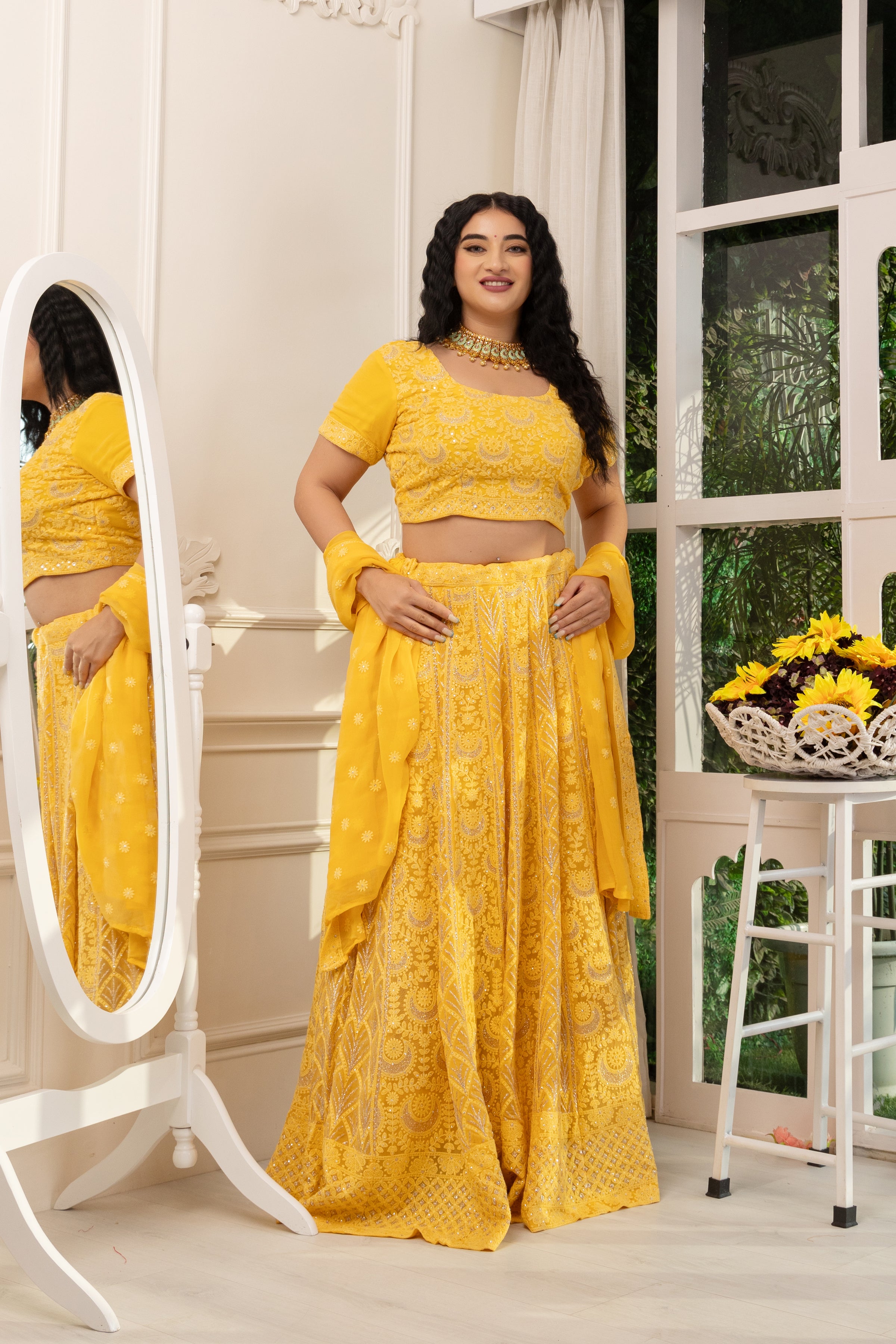 Wedding Wear Semi Stitched New Designer Heavy Yellow Lehenga Choli, 2 Miter  at Rs 1499 in Surat