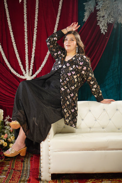 Midnight Glam Sequin Cape Set