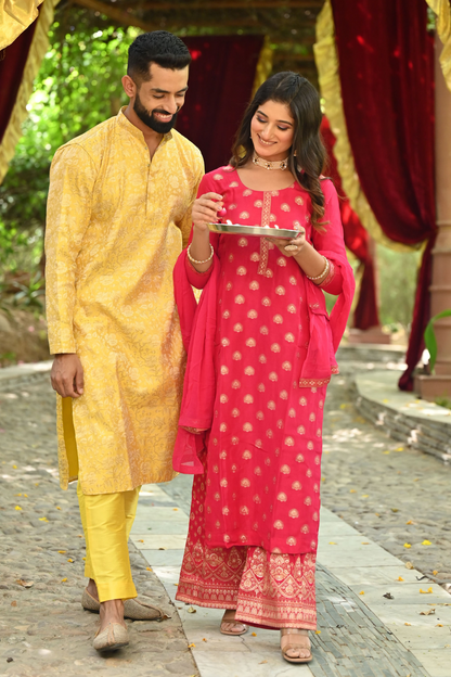 Blissful Weaves Jacquard Silk Suit