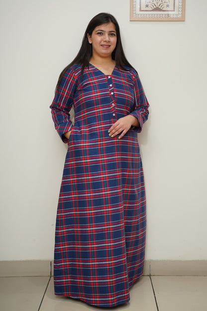 Blue Berry Woollen Night Gown