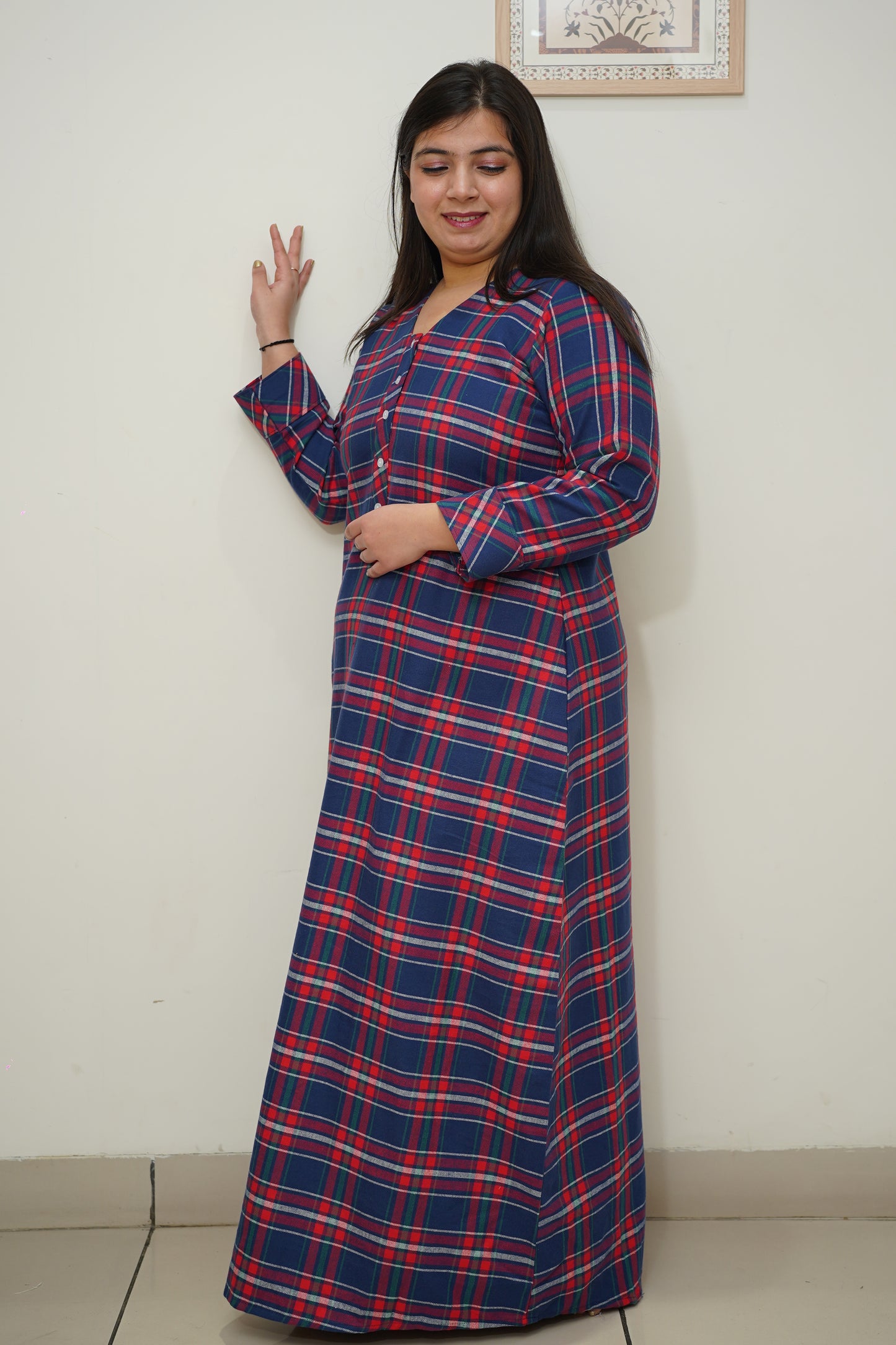 Blue Berry Woollen Night Gown