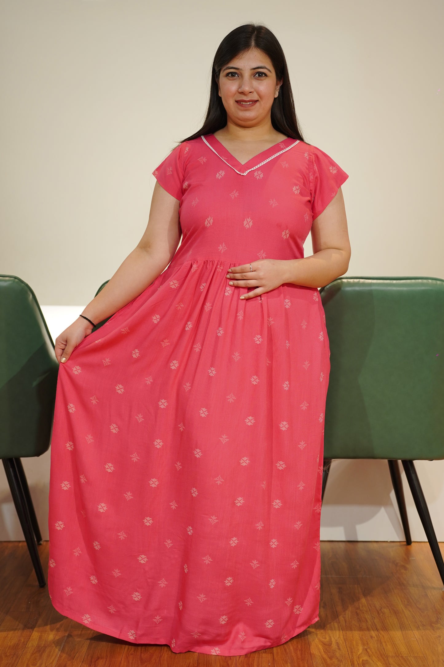 Breezy Fuchsia Rayon Night Gown