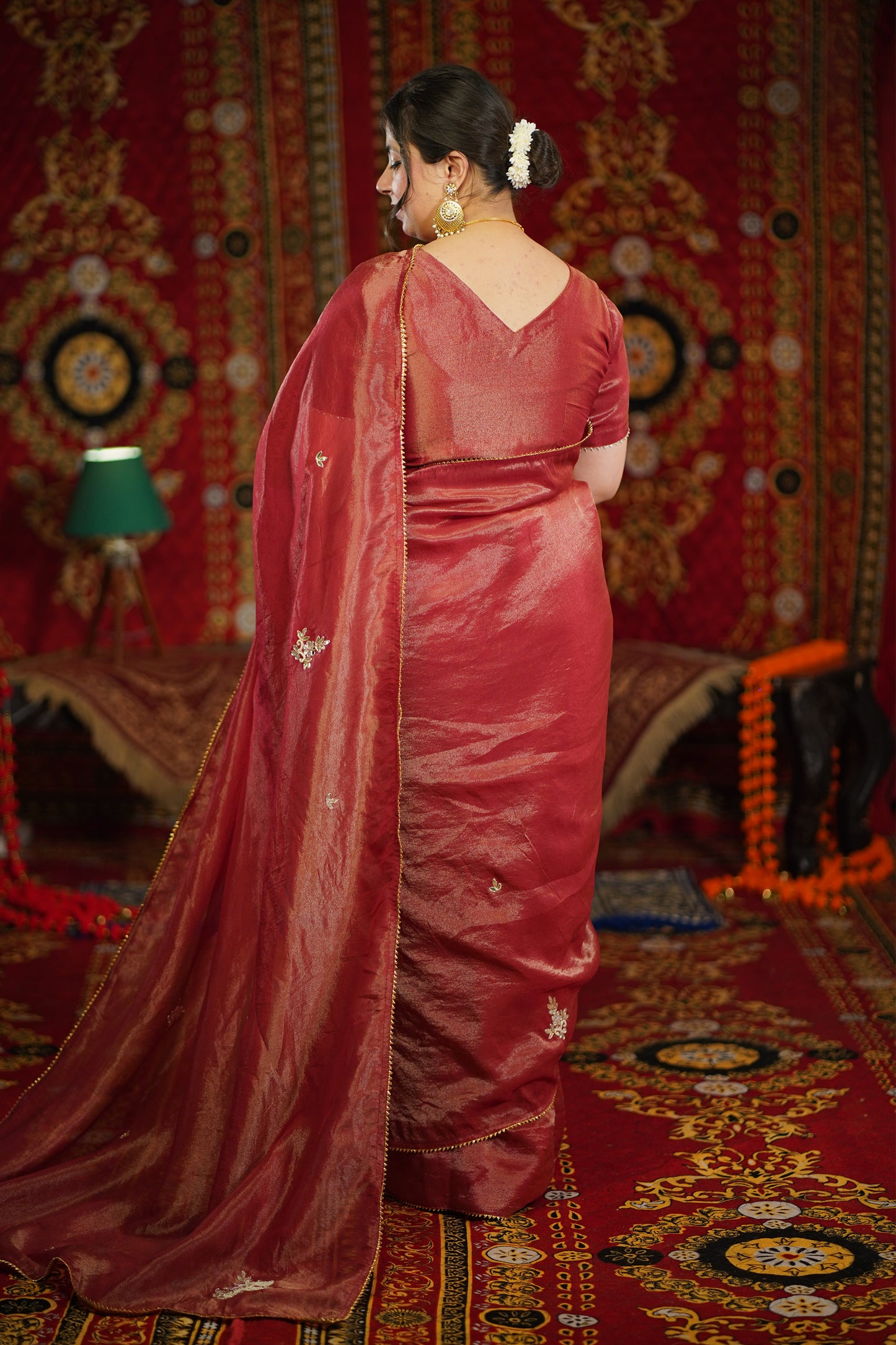 Ruhani Saanjh Handcrafted Tissue Saree