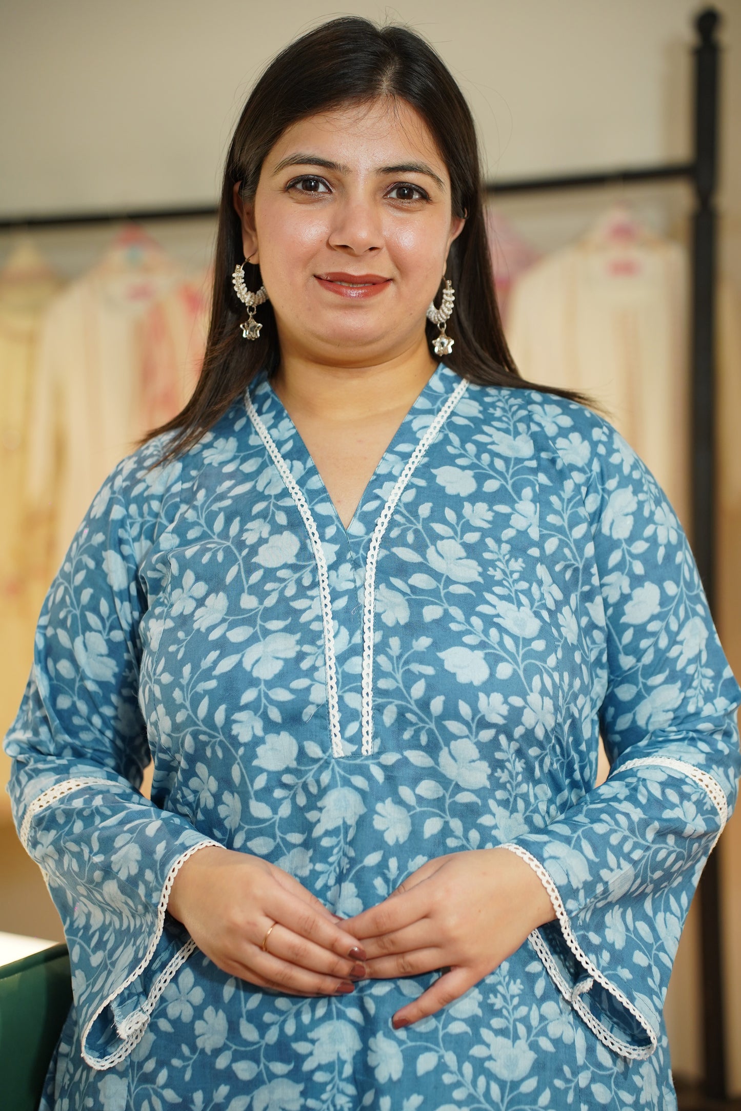 Cobalt Blue Kalamkari Kurta Set