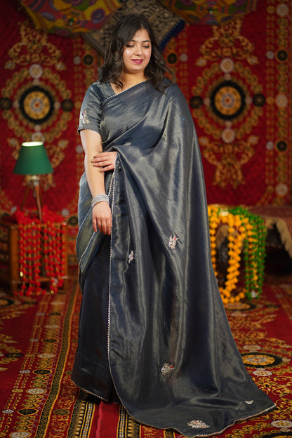 Surmayi Shaam Handcrafted Tissue Saree