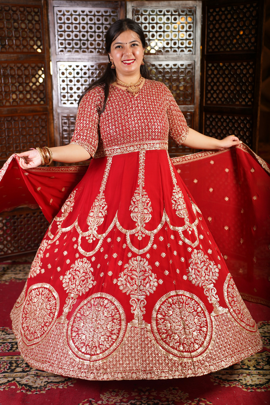 Red Anarkali Dress