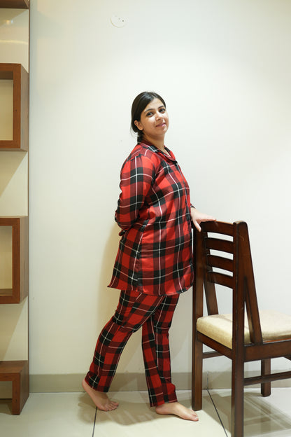 Red Woolen Night Suit