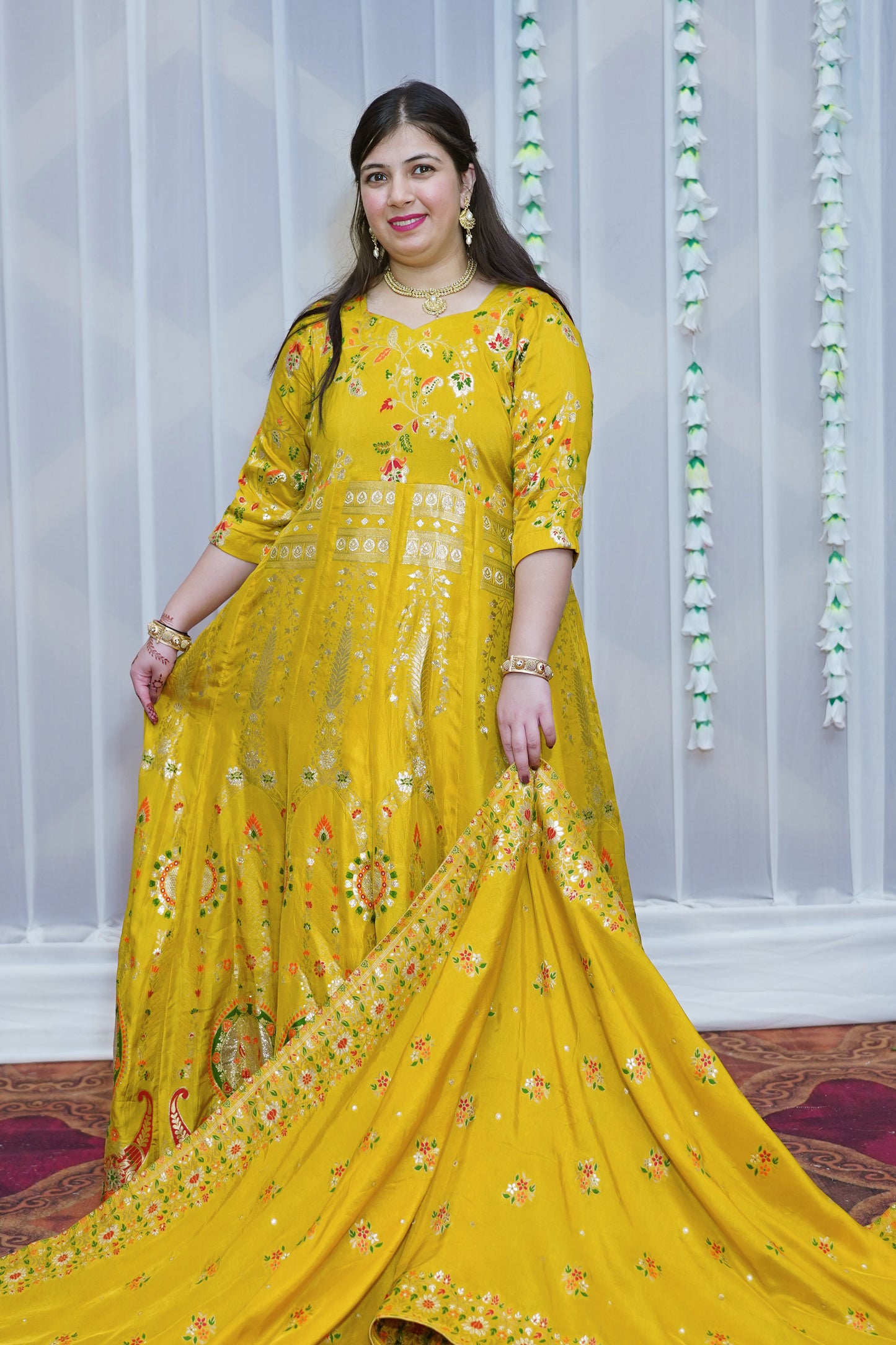 Harshika Jacquard Silk Anarkali Dress