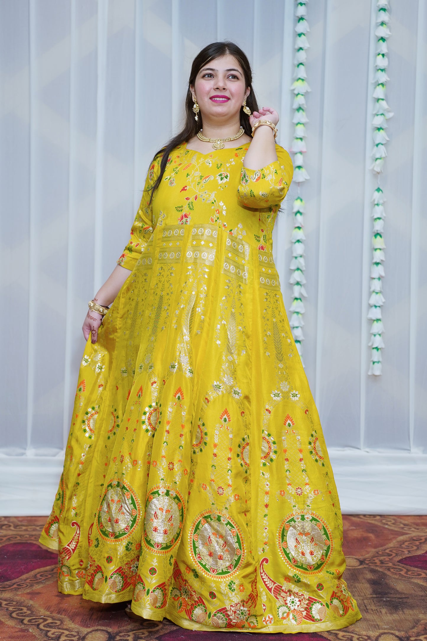 Harshika Jacquard Silk Anarkali Dress