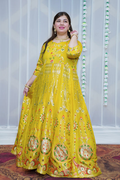 Harshika Jacquard Silk Anarkali Dress