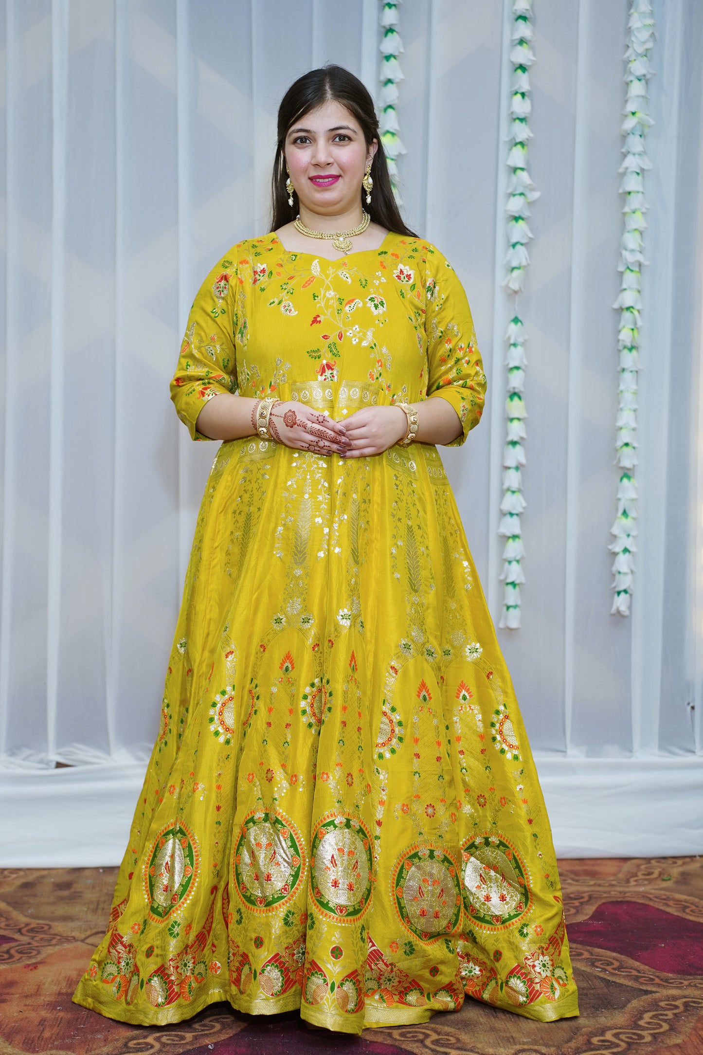 Harshika Jacquard Silk Anarkali Dress