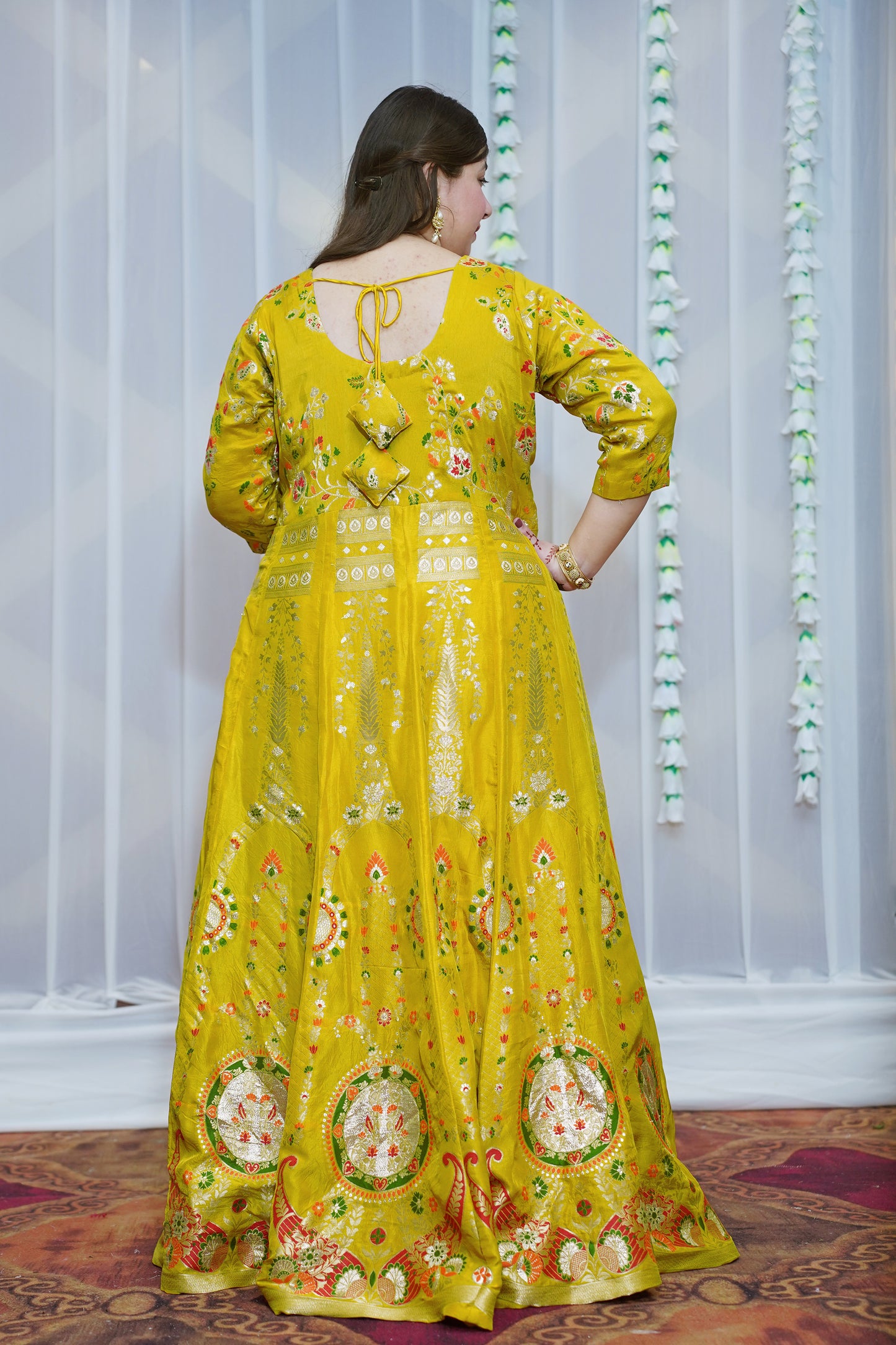 Harshika Jacquard Silk Anarkali Dress