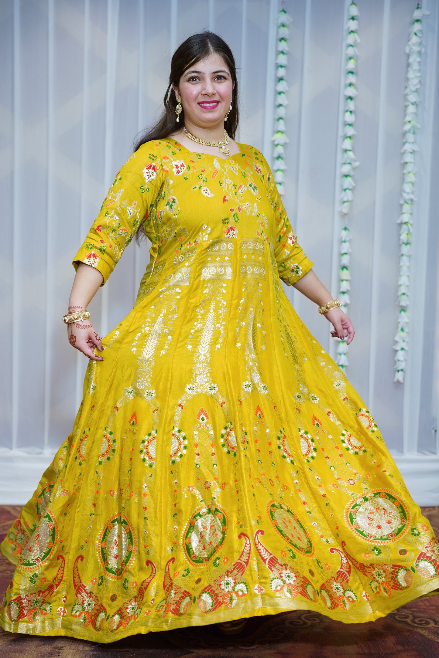 Harshika Jacquard Silk Anarkali Dress