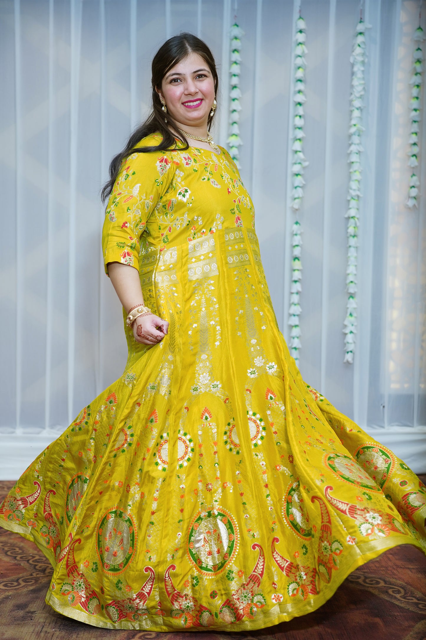 Harshika Jacquard Silk Anarkali Dress