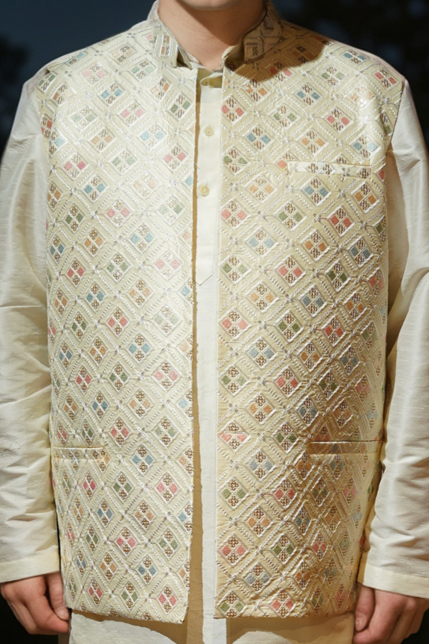 Ivory Majesty Kurta Jacket Set