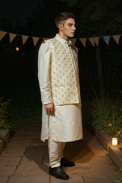 Ivory Majesty Kurta Jacket Set