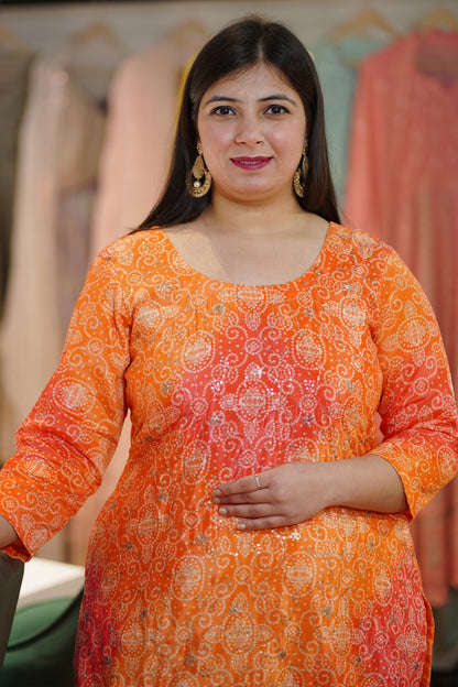 Kesari Gulaal Bandhej Suit Set