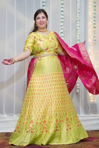 Kimaya Jacquard Silk Lehenga