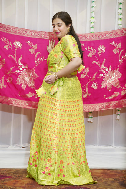 Kimaya Jacquard Silk Lehenga