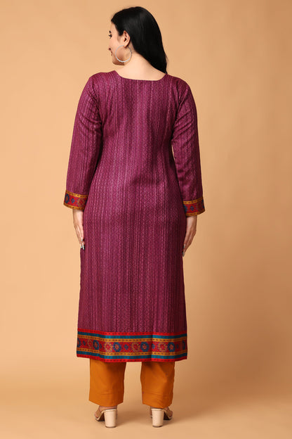 Puple Winter Kurti For Women