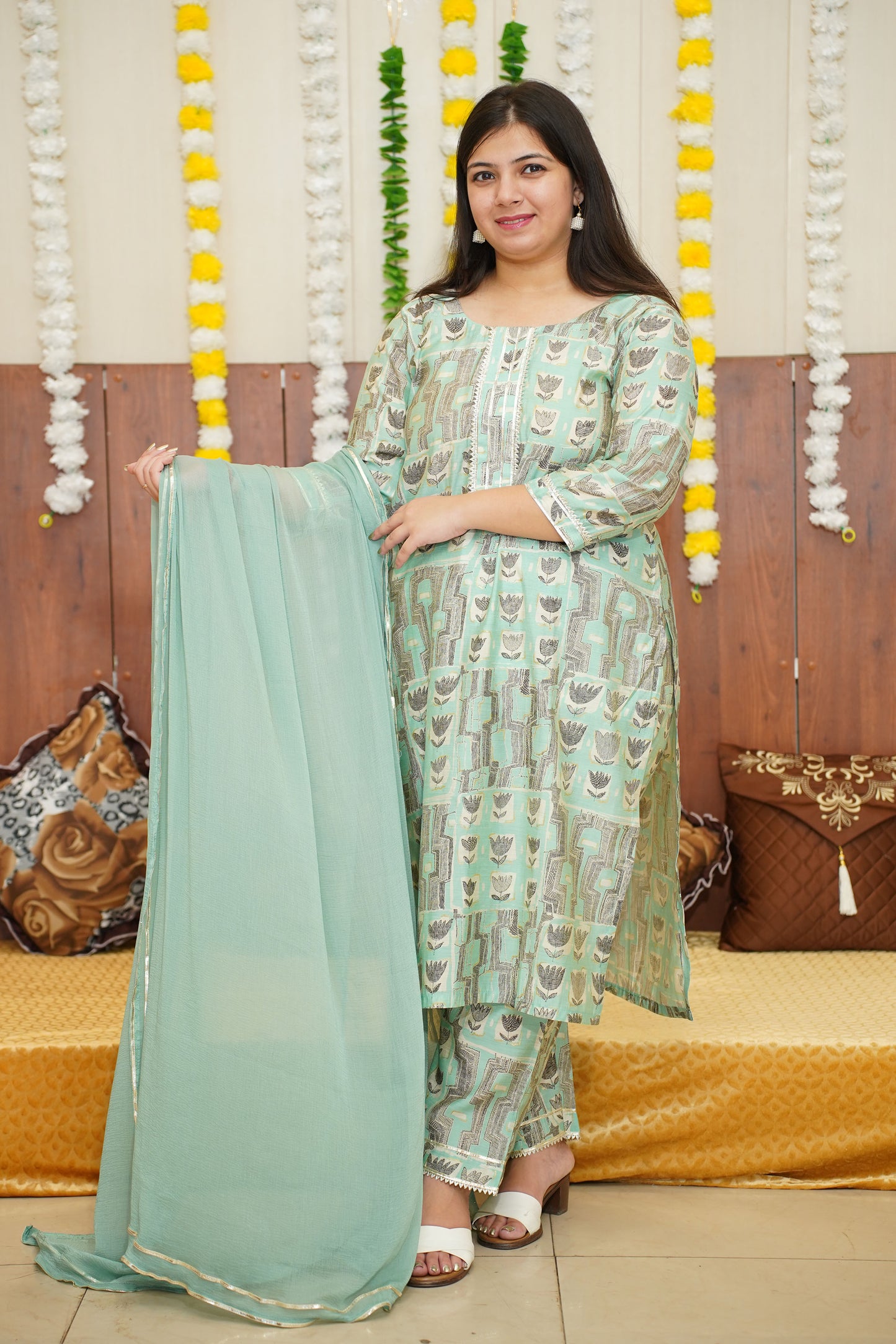 Mint Lustre Modal Suit Set