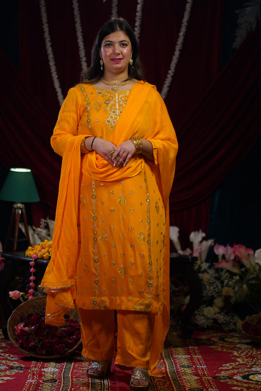 Mustard Gold Fancy Suit Set