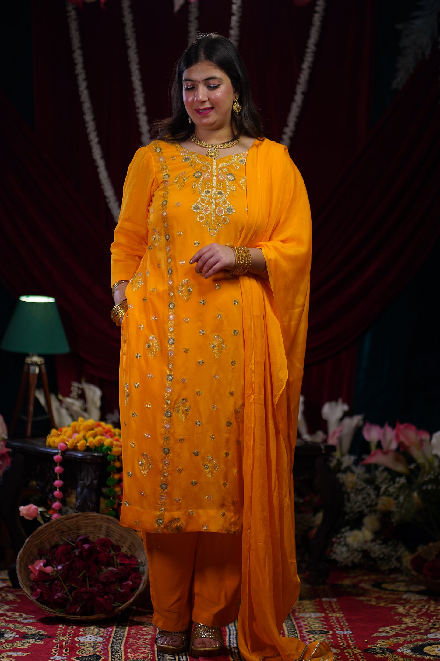 Mustard Gold Fancy Suit Set