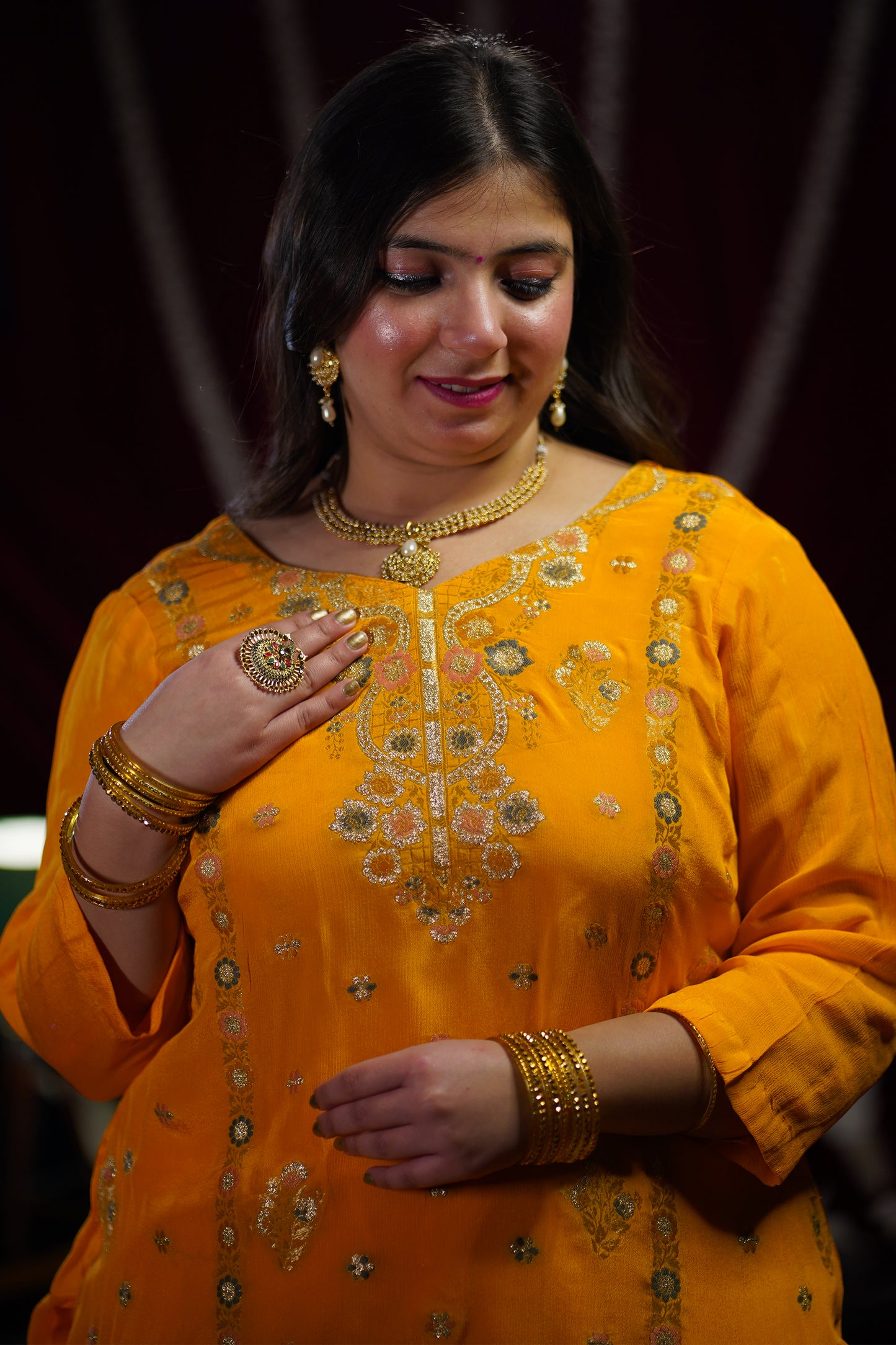 Mustard Gold Fancy Suit Set