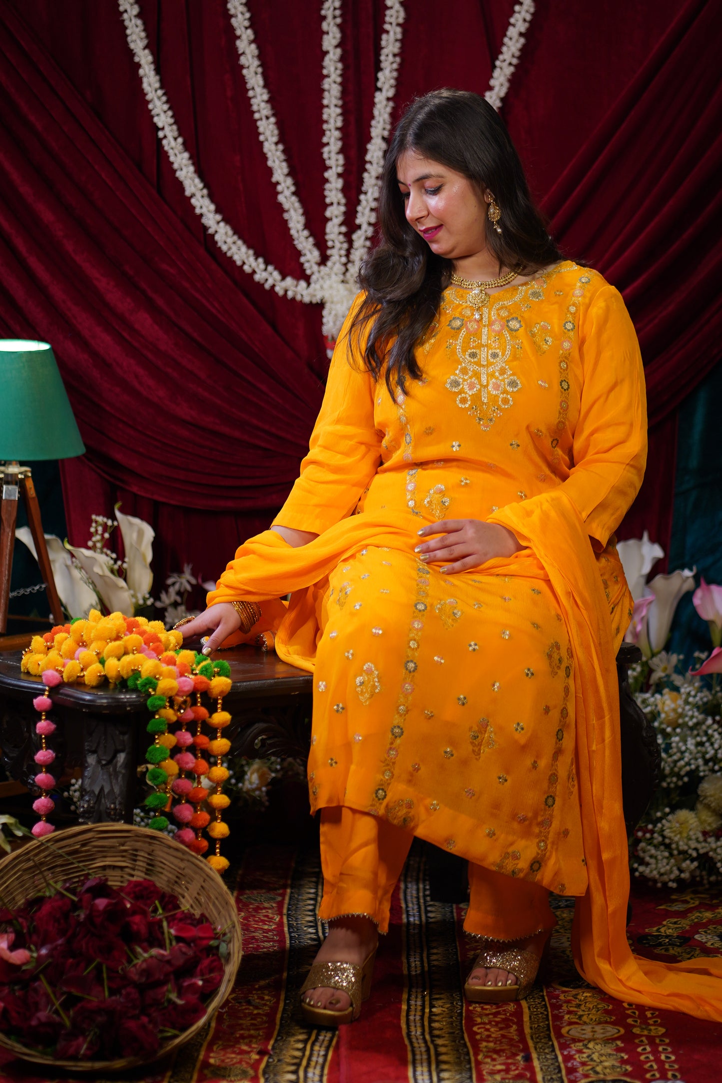 Mustard Gold Fancy Suit Set