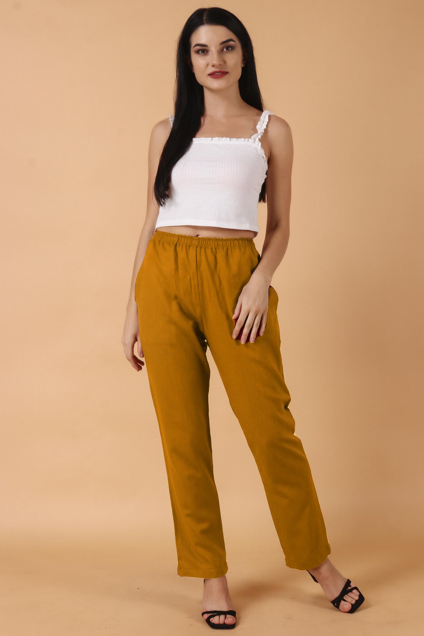 Mustard Woollen Pant Palazzo