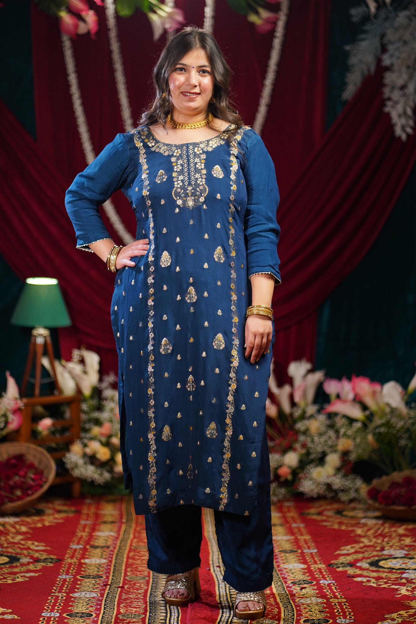 Sapphire Blue Fancy Suit Set