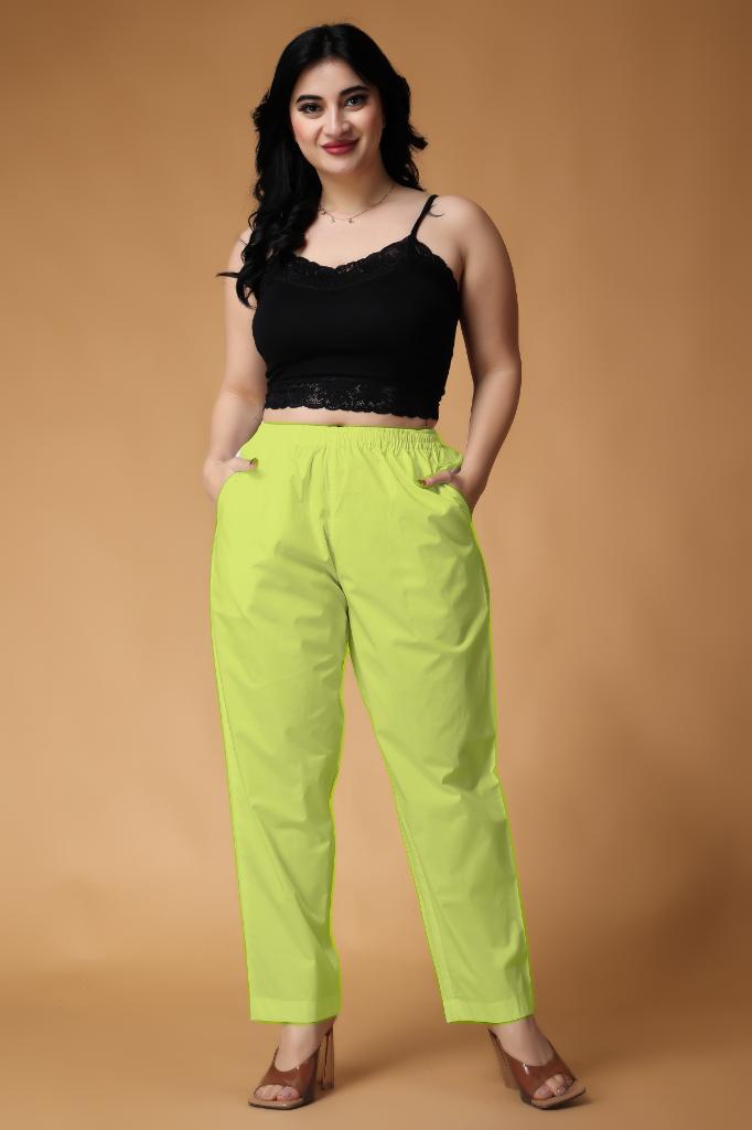 Neon Green Cotton Kurti Pant