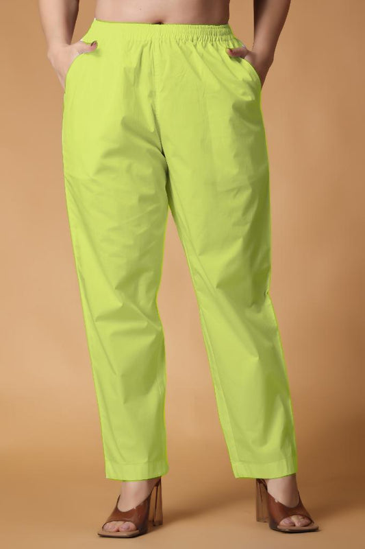 Neon Green Cotton Kurti Pant