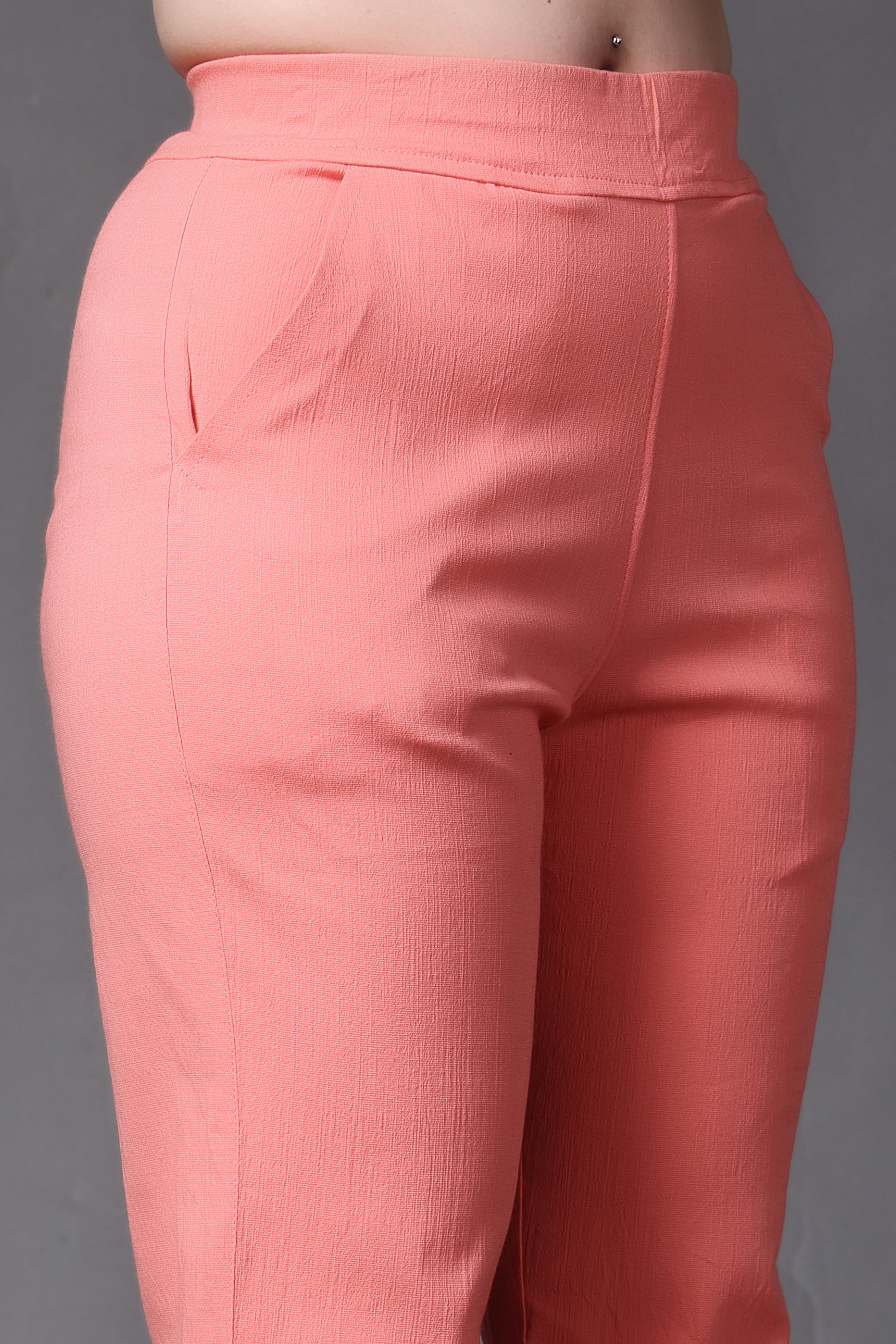 Women's Peach Coloured Pants | Ankle Length | Sandgrouse Collections – Sand  Grouse