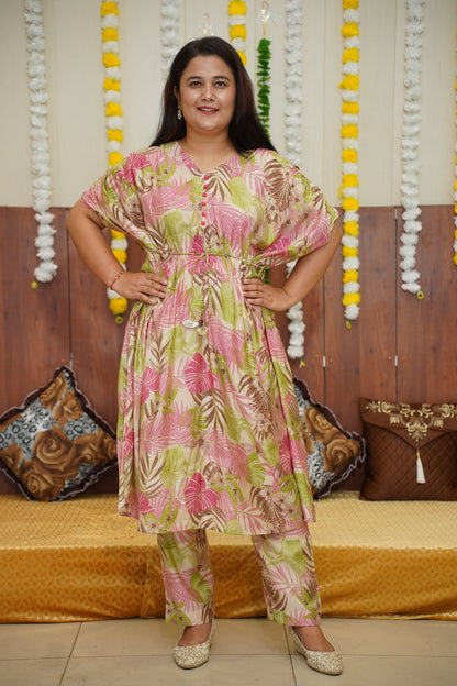 Peachy Foliage Modal Kurta Set