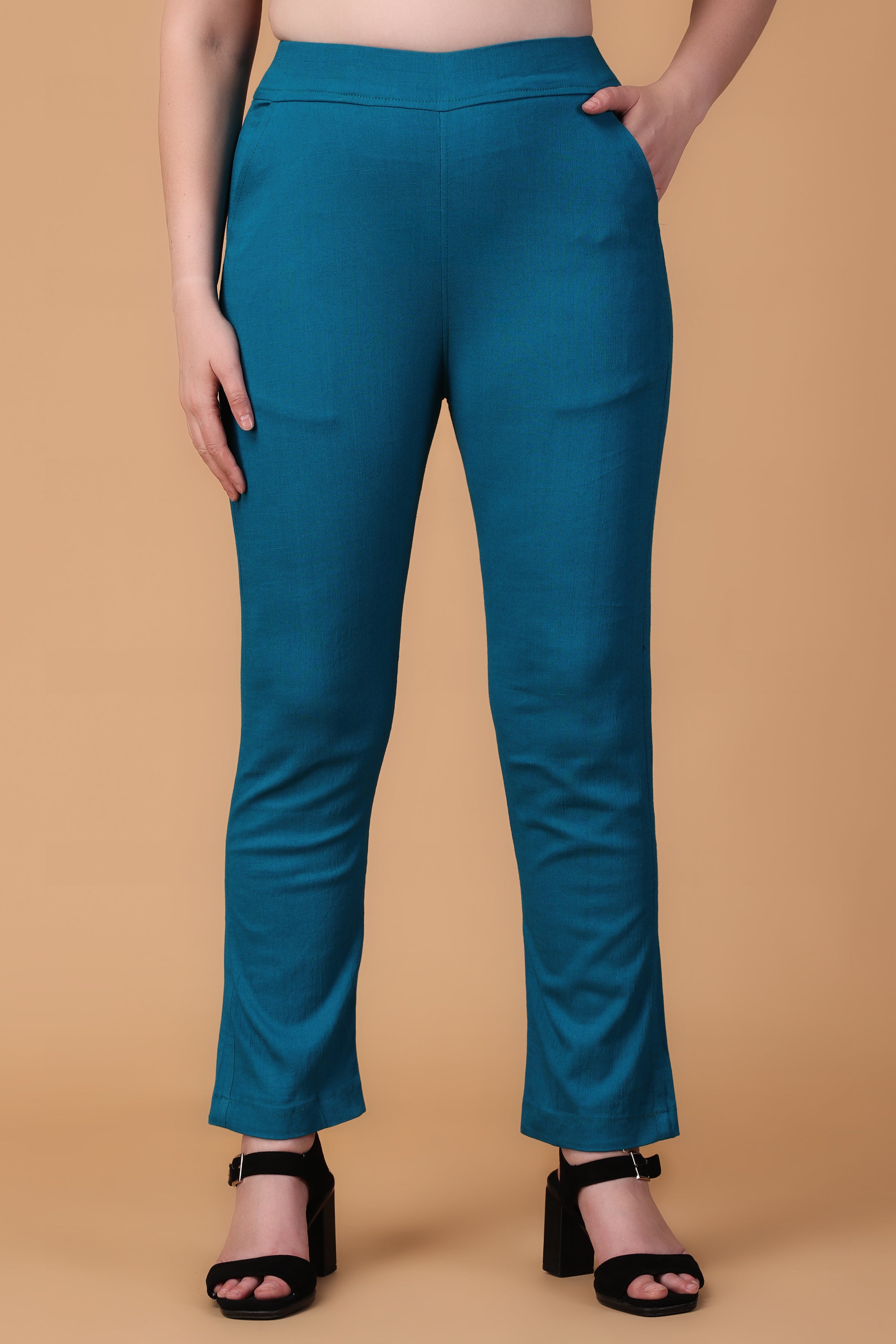 VIHANI Slim Fit Women Dark Blue Trousers - Buy VIHANI Slim Fit Women Dark  Blue Trousers Online at Best Prices in India | Flipkart.com