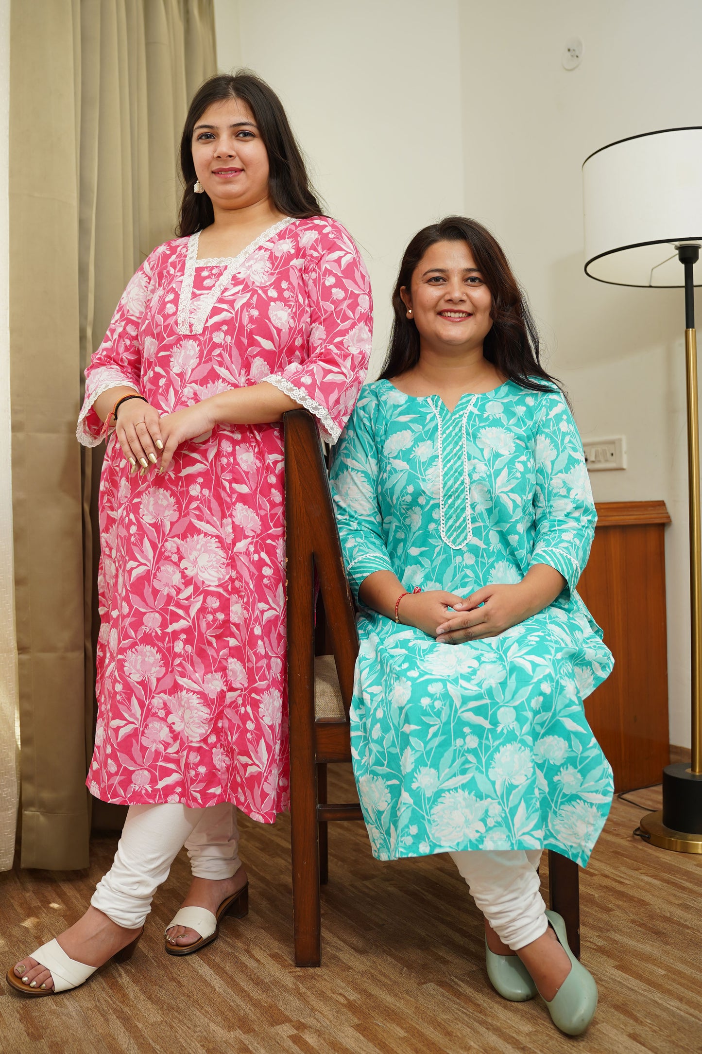 Pink Bagh Printed A-Line Kurti