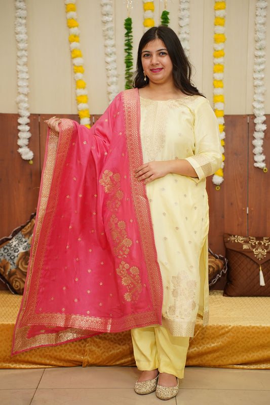 Pink Lemonade Jacquard Silk Suit