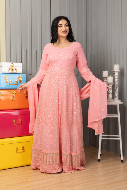 Pink Anarkali Dress